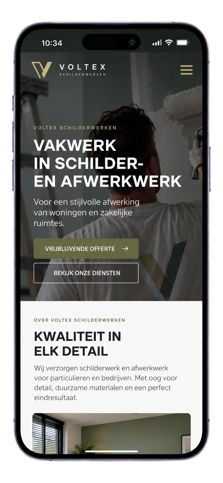 Mobiele website van Voltex Schilderwerken